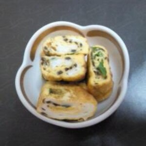 ＊お弁当に＊青ネギと塩昆布の卵焼き